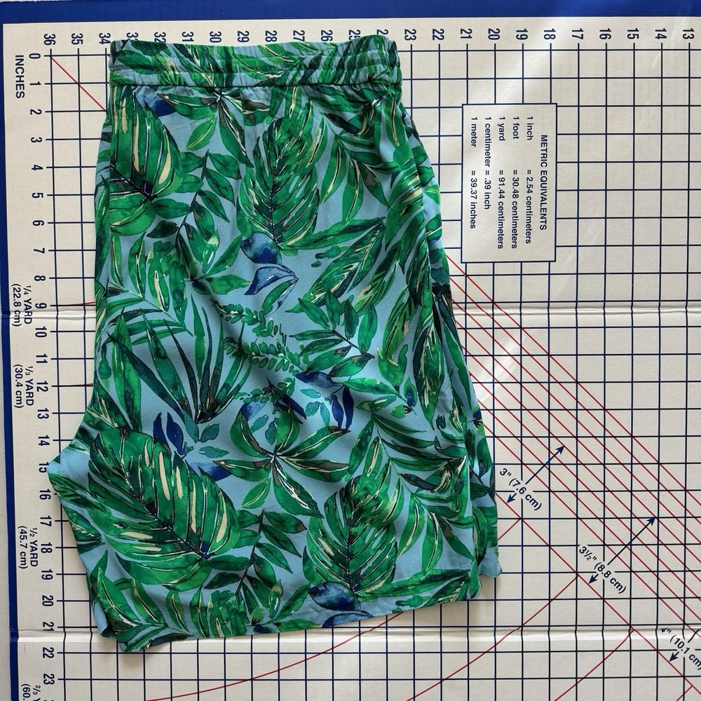 J. Jill Tropical Palm Shorts Blue Green 2X Vacation Summer Beach Cruise Resort - Picture 13 of 14